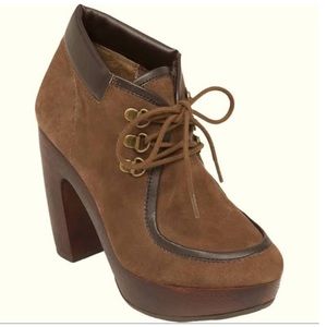 LUCKY BRAND Cendara Dark Earth Brown Heeled Boot